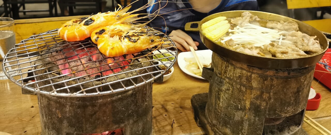 Charcoal grill at Shichirin